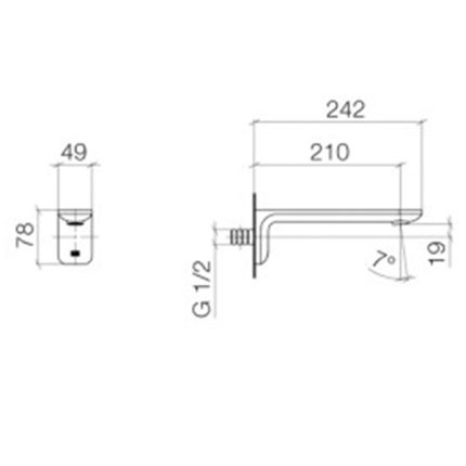 Dornbracht LISSE Series Bath Spout for wall mounting