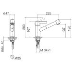 DORNBRACHT Single Lever Mixer With Pull Out Spout With Spray Function (Short)