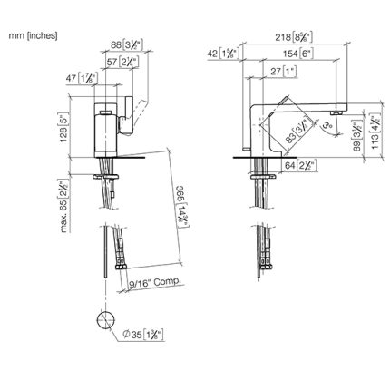 DORNBRACHT LULU Series Single-lever basin mixer with pop-up waste