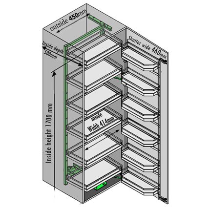 TANDEM swivel pullout-wide 450mm