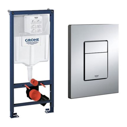 GROHE 38536001+38732000 Concealed Tank with Flush Plate